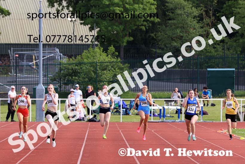 Womens Under-17s 300 metres, 2024 North Eastern Track and Field Champs., Middlesbrough.  Photo: David T. Hewitson/Sports for All Pics